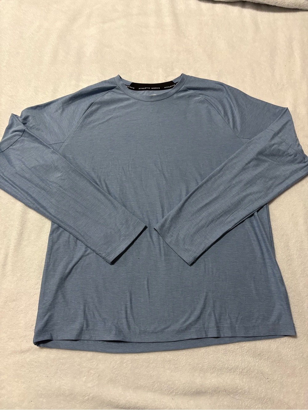Athletic Works Men's Long Sleeve Crew - Light Blue